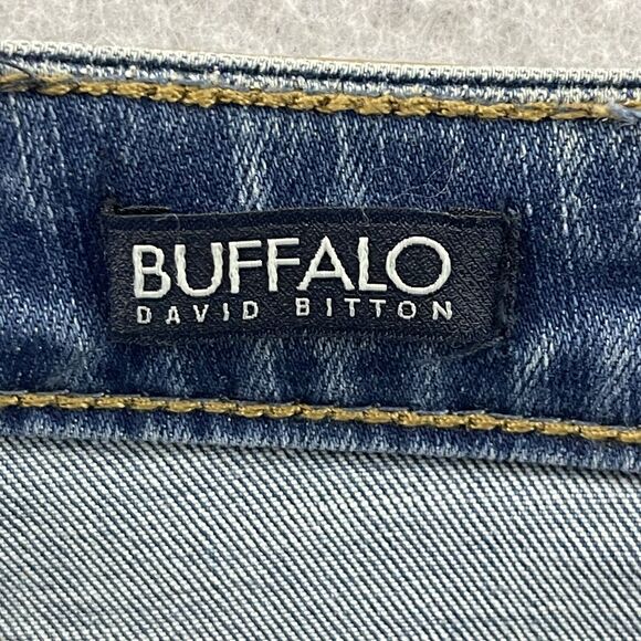 Buffalo David Bitton Sophia Skirt Womens 25 Blue High Rise Frayed Denim MSPR $69 - Picture 2 of 16